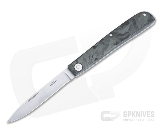 Hiroaki Ohta Knives Light Folder OLF Marbled Carbon Fiber D2 Slip Joint 4027 - CU-4027