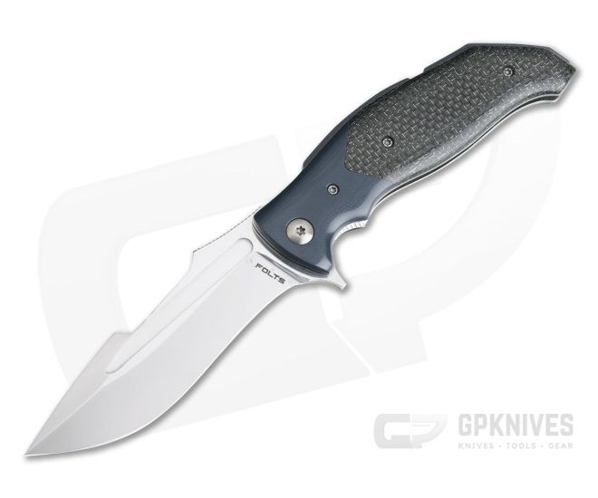 Alan Folts Custom Prototype Classwork Bolstered Silver Lightning Strike Carbon Fiber Flipper - CU-4041