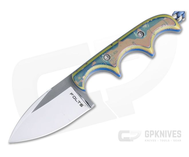 Alan Folts Custom Minimalist Spear Point Neck Knife Circuit Board G10 Polished CPM154 - CU-4089