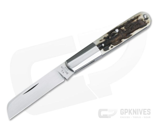 T.A. Davison Custom Barlow Stag Satin CPM-154 Sheepsfoot Slip Joint - CU-4113