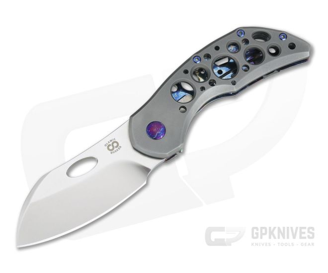 Olamic Cutlery Busker Largo Dark Blast Acid Rain Entropic Satin M390 Top Flipper - CU-4123