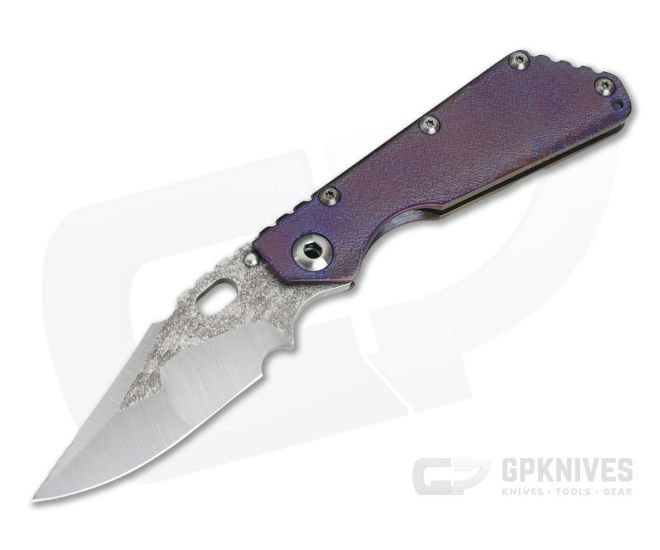 Mick Strider Custom SMF Nightmare Grind Bowie Multi-Color Orange Peel Titanium Frame Lock - CU-4128