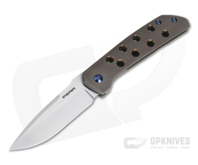 Enrique Pena Custom Mula Milled Titanium Frame Lock Front Flipper - CU-4136