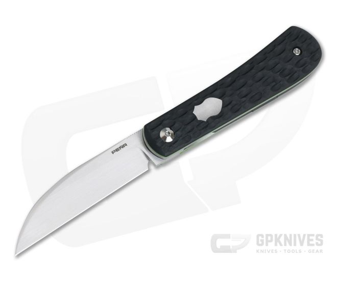 Enrique Pena Custom Swayback Wharncliffe Top Flipper Jigged Black G10 - CU-4139