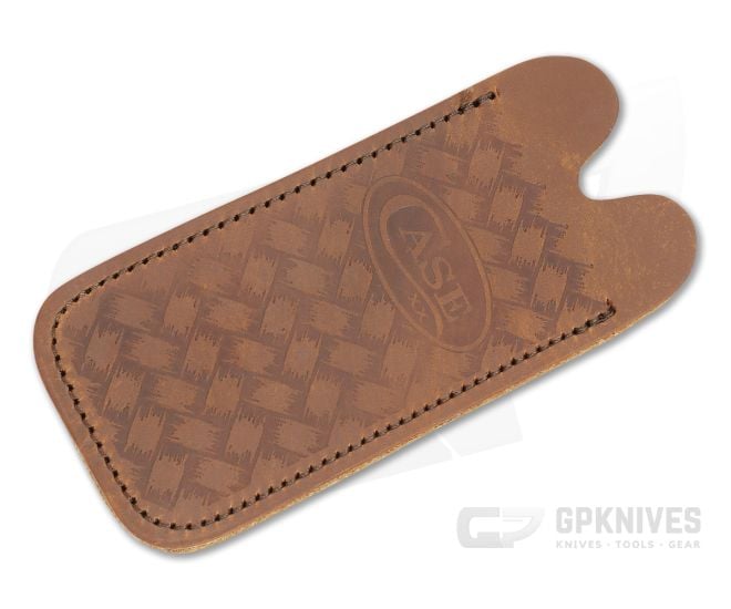 Case Brown Leather Knife Sheath Slip Pouch Herringbone 41412 - CA-41412