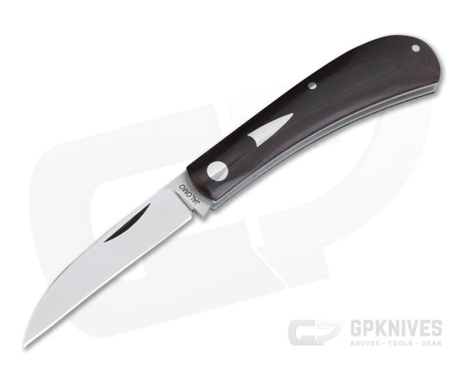 Pepe Jalomo Custom Wharncliffe Trapper Maroon Linen Micarta CPM154 Slip Joint - CU-4141