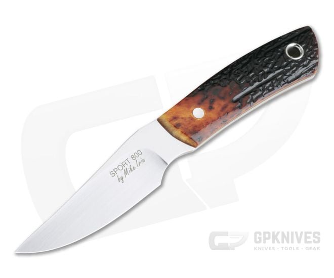 Mike Irie Sport 800 Clip Point Satin CPM-154 Red Jigged Bone 4184 - CU-4184