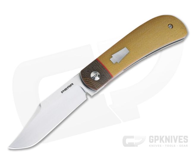Enrique Pena Custom Lanny's Clip Front Flipper Bolstered Butterscotch Canvas Micarta 4200 - CU-4200