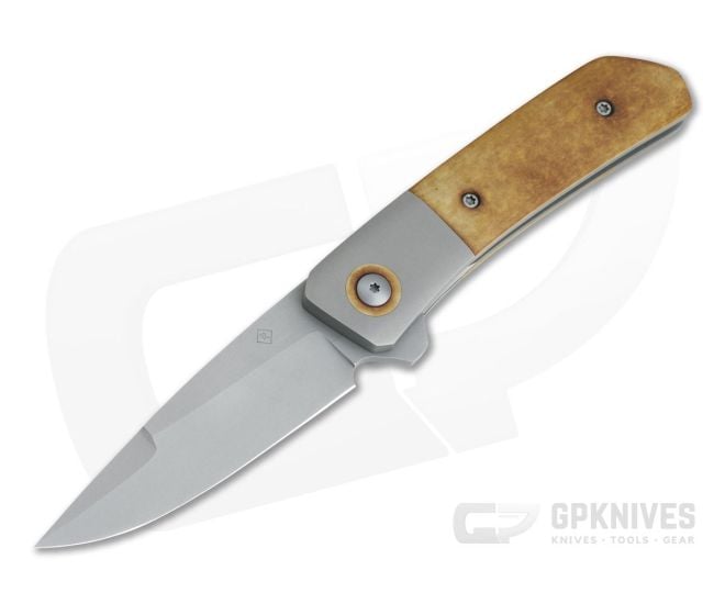 Roe Knives Custom Hostile Gentleman AEB-L Bolstered Vintage Paper Micarta Titanium Liner Lock Flipper 4243 - CU-4243