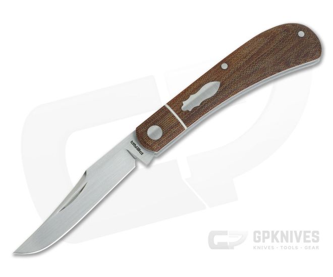 Enrique Pena Custom Lanny's Clip Slip Joint Bolstered Natural Crosscut Canvas Micarta 4259 - CU-4259