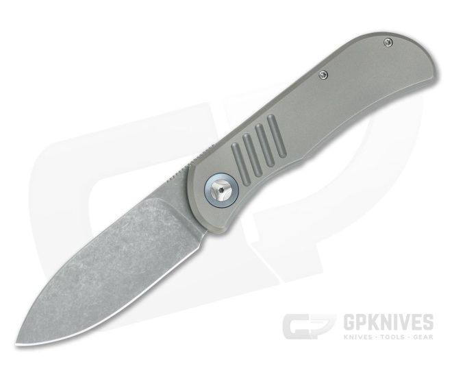Burger Custom EXK SFL Acid Washed M390 Spear Point Titanium Frame Lock Top Flipper - CU-4262