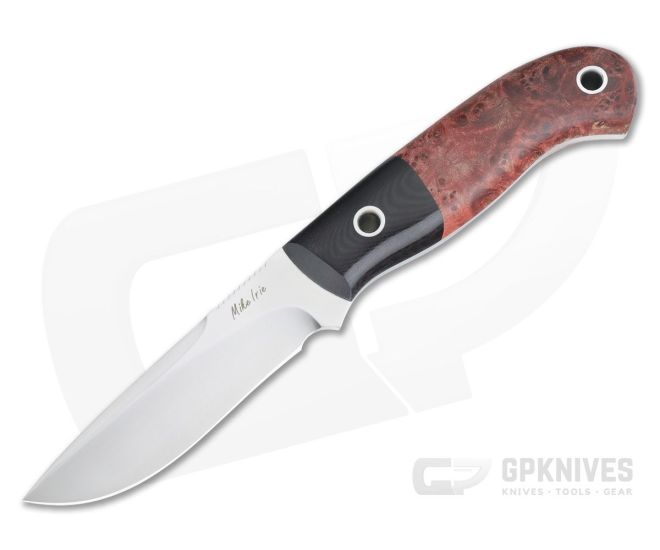 Mike Irie Model 110 Spear Point CPM-154 Micarta Bolstered Stabilized Dyed Maple Burl 4278 - CU-4278