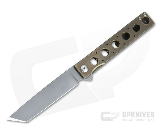 Brad Zinker Custom Miscreant Tanto 4.0 FLF Stonewashed S35VN Bronze Anodized Frame Lock Flipper 4300 - CU-4300