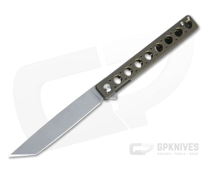 Brad Zinker Custom Miscreant Slim Tanto 4.0 FLF Stonewashed CPM154 Bronze Anodized Frame Lock Flipper 4301 - CU-4301