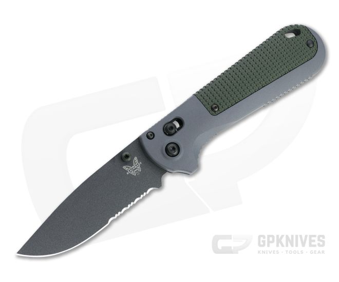 Benchmade Redoubt Black Serrated CPM-D2 Gray Grivory AXIS Folder 430SBK - BM-430SBK