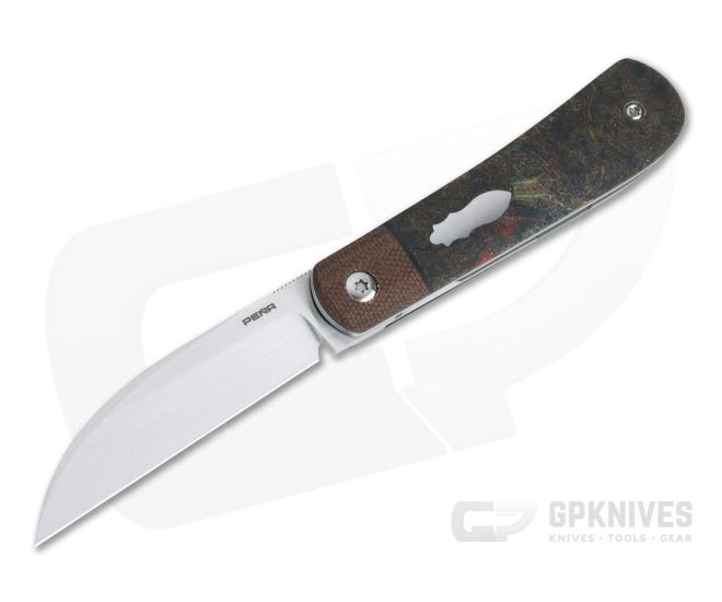 Enrique Pena Custom Swayback Wharncliffe Bolstered Rag Micarta Top Flipper 4330 - CU-4330