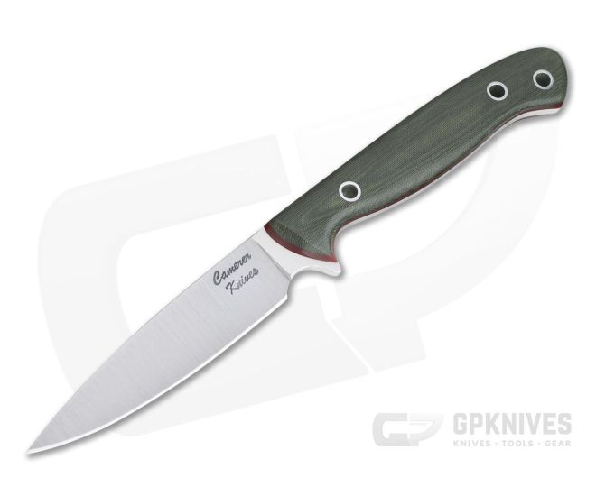 Camerer Knives Custom Small Game Getter Elmax Green Linen Micarta Fixed Blade 4347 - CU-4347