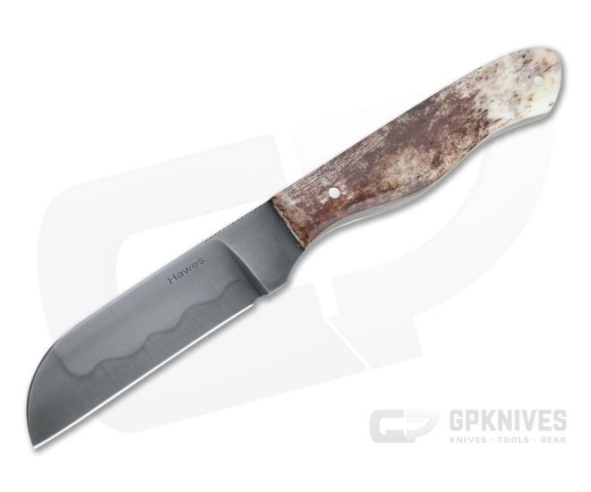 Chuck Hawes Custom Sheepsfoot Hamon W2 Dyed Bone Fixed Blade Knife 4350 - CU-4350