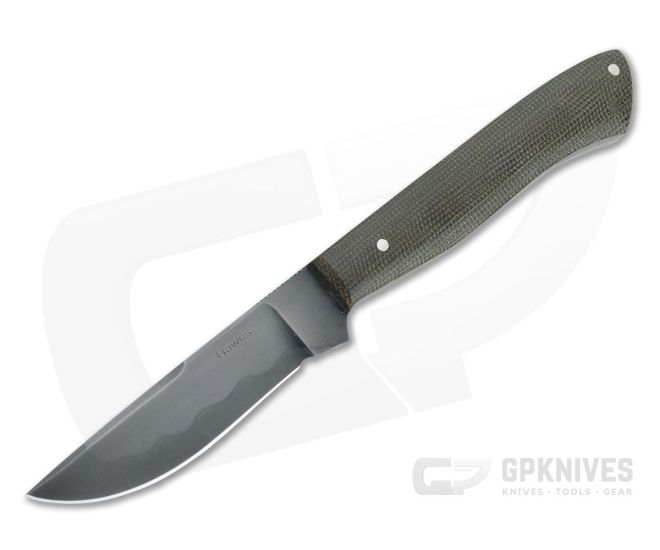 Chuck Hawes Custom Drop Point Hamon W2 Green Canvas Micarta Fixed Blade Knife 4352 - CU-4352