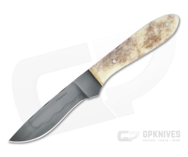 Chuck Hawes Custom Recurve Skinner Hamon W2 Dyed Bone Fixed Blade Knife 4355 - CU-4355