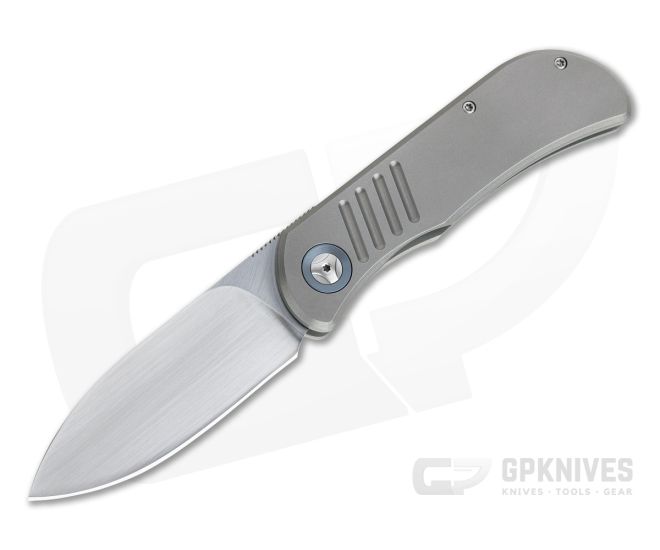 Burger Custom EXK SFL Satin M390 Spear Point Titanium Frame Lock Front Flipper 4362 - CU-4362