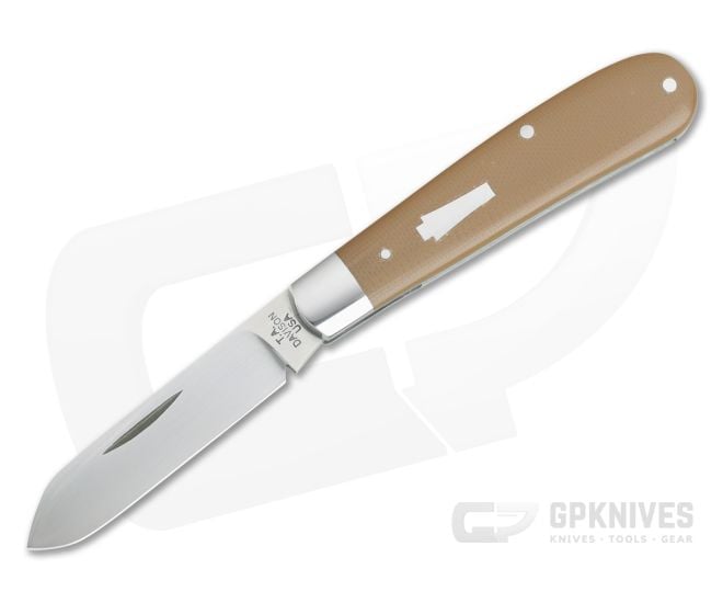 T.A. Davison Custom Coyote G10 Satin CTS-XHP Spear Point Slip Joint 4366 - CU-4366