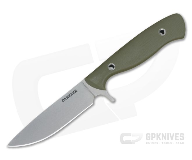 Camerer Knives Custom Trailsman Elmax OD Green G10 Fixed Blade 4368 - CU-4368