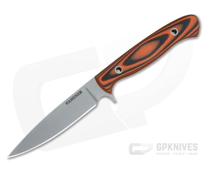 Camerer Knives Custom Small Game Getter Elmax Orange/Black G10 Fixed Blade 4372 - CU-4372