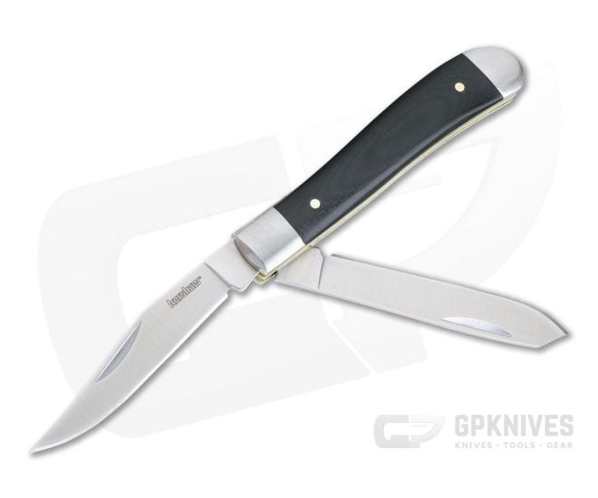 Kershaw Gadsden Mini Trapper Satin Stainless Steel Polished G10 Slip Joint Folder 4381 - KS-4381