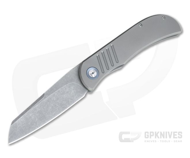 Burger Custom LEXK SFL Acid Wash M390 Sheepsfoot Titanium Frame Lock Top Flipper - CU-4383