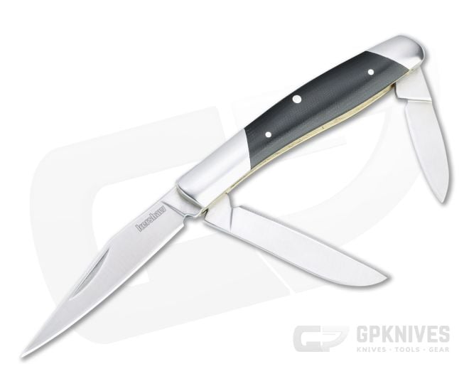 Kershaw Iredale Stockman Satin Stainless Steel Black Micarta Slip Joint Folder 4386 - KS-4386