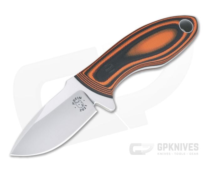 Tom Krein Custom Hydra Blasted Orange/Black G10 Satin Nitro-V Fixed Blade - CU-4393