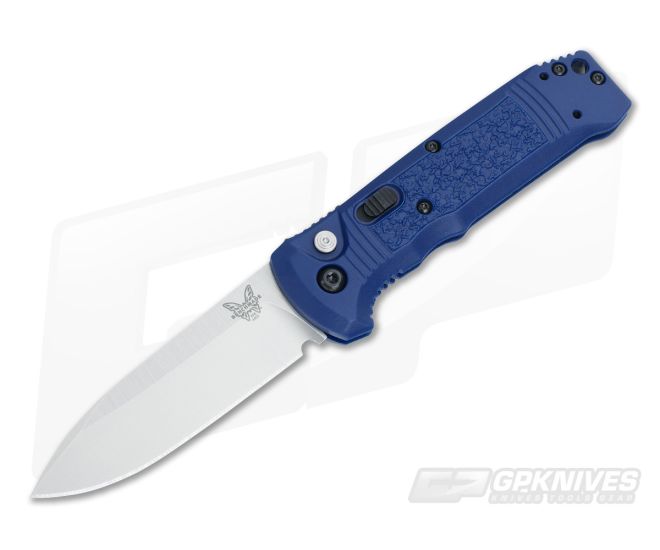 Benchmade 4400-1 Casbah Auto Blue Handle Satin Plain Edge - BM-4400-1