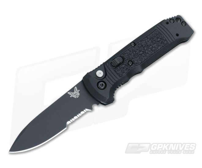 Benchmade 4400SBK Casbah Auto Black Handle Black Serrated Edge - BM-4400SBK