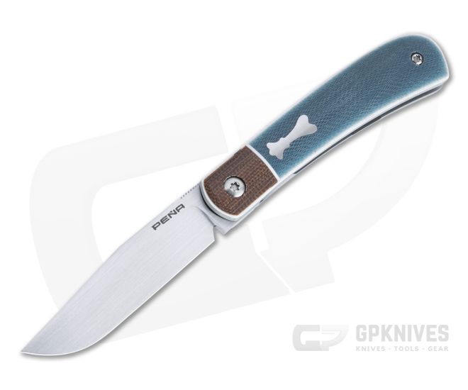 Enrique Pena Custom Trapper Top Flipper Bolstered Crosscut Aqua G-Carta - CU-4403