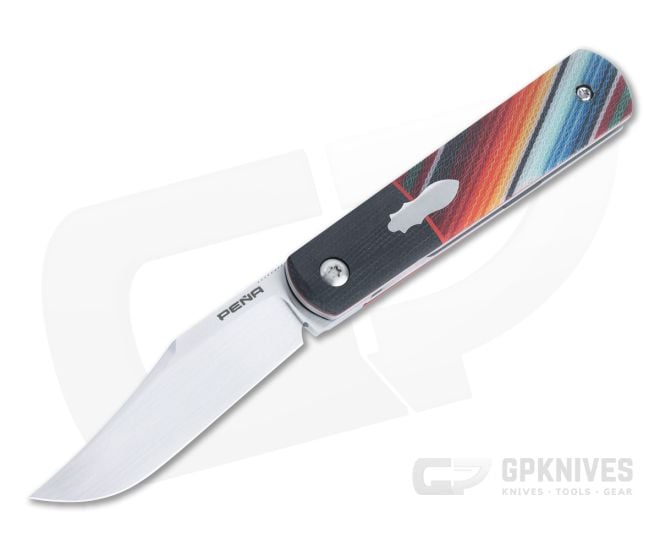 Enrique Pena Custom Barlow Clip Point Bolstered Crosscut Mexican Blanket Especial G-Carta Front Flipper 4405 - CU-4405