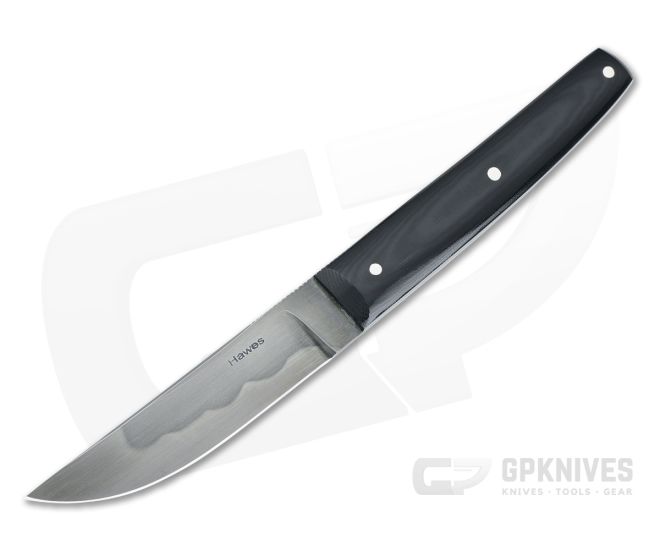 Chuck Hawes Custom Kwaiken Hamon W2 Black Linen Micarta Fixed Blade Knife 4415 - CU-4415