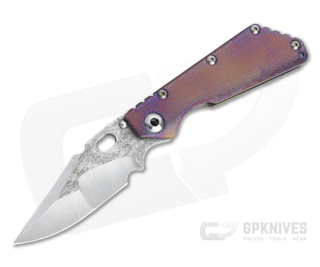 Mick Strider Pre-owned Custom SMF Nightmare Grind Bowie Multi-Color Orange Peel Titanium Frame Lock - CU-4422