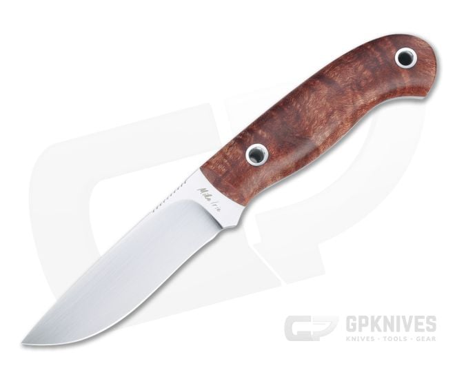 Mike Irie Model 110 Drop Point CPM-154 Stabilized Dyed Maple Burl Fixed Blade 4423 - CU-4423