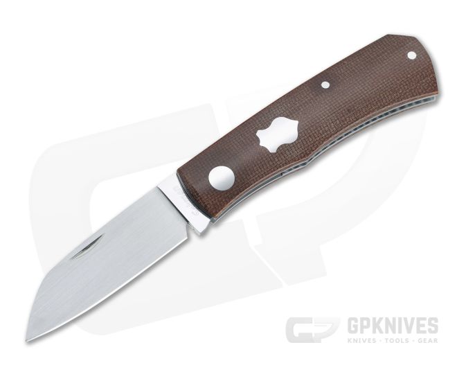 Sakman Knives Rhino Sheepsfoot Satin N690 Natural Canvas Micarta Slip Joint Folder 4437 - CU-4437