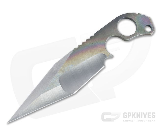 Mick Strider Custom SLCC XL Strike Plate Titanium Nightmare Grind Fixed Blade Knife 4448 - CU-4448