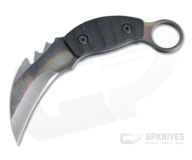 Mick Strider Custom PS Karambit Strike Plate Titanium Carbon Fiber Fixed Blade Knife 4449 - CU-4449