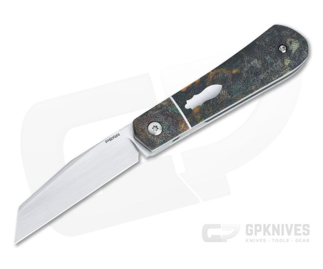 Enrique Pena Custom Front Flipper Raptor Bolstered Rag Micarta Folder 4456 - CU-4456