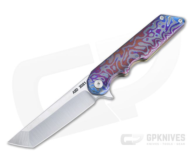 Attn2Detail Tanto Folder Satin 3V Dark-Ti Titanium Frame Lock Flipper 4460 - CU-4460