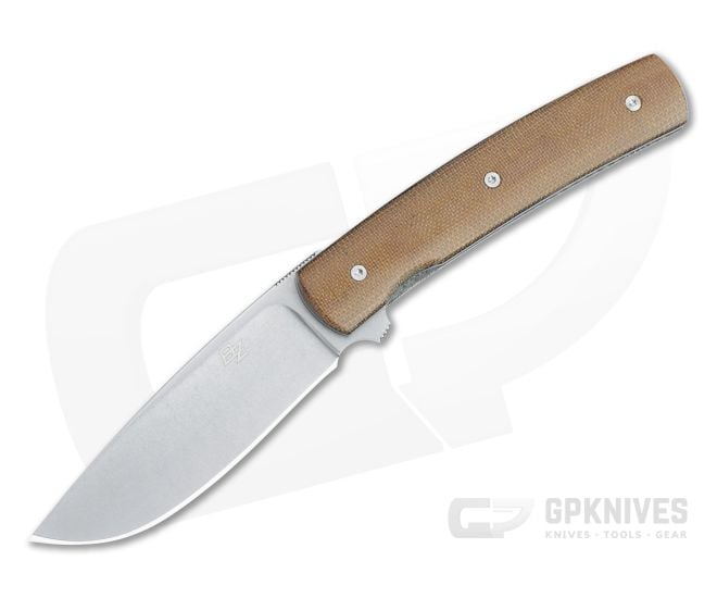 Brad Zinker FR LLF Stonewashed CPM-154 Natural Canvas Micarta Liner Lock Flipper 4466 - CU-4466