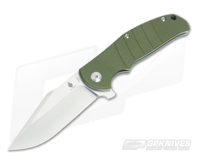Kizer Cutlery Intrepid Green G10 Flipper Satin VG-10 - KC-4468A2