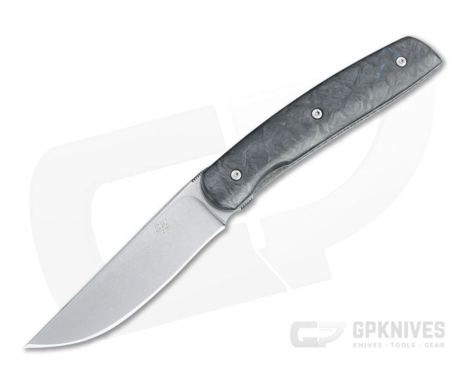 Brad Zinker Trapper Arc LLF Stonewashed CPM-154 Blue Marbled Carbon Fiber Front Flipper 4471 - CU-4471