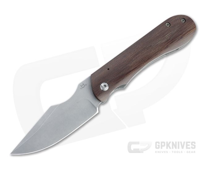 Maverick Custom Knives Frame Lock Front Flipper Harpoon Clip Stonewashed BG42 Vintage Micarta Folder 4480 - CU-4480
