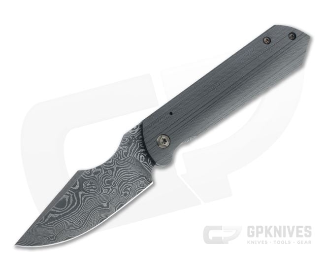 Maverick Custom Knives Frame Lock Front Flipper Harpoon Clip Damascus Crosscut Carbon Fiber Folder 4481 - CU-4481