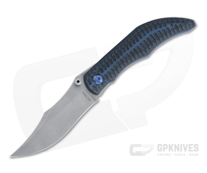 Alan Folts Sultan Dark Stonewashed CPM154 Textured Blue/Black G10 Liner Lock Folder 4484 - CU-4484